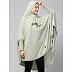 Calligraphy printed stretchable Jersey prayer Hijab - Sage Green